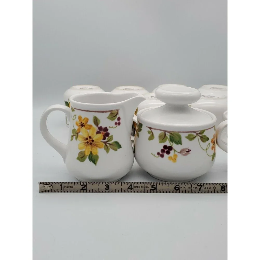 Berredin Noritake Progression China  Japan Coffee Set 8 Cups, Cream & Sugar NICE